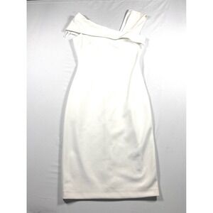 Vince Camuto Ivory Off The Shoulder Asymmetrical Sheath graduation Dress Size 0